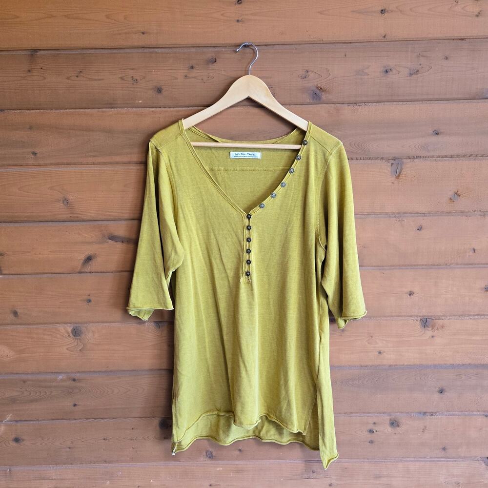 Free People Top Morgan Henley Tunic Vneck Alchemy Blouse Shirt Boho Granola Med - Picture 2 of 7